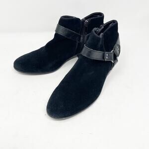 Sam Edelman Booties Size 8‎ Phoenix Harness Strap Heeled Ankle Black Leather